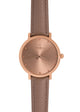 Rose gold Women watch with brown leather strap