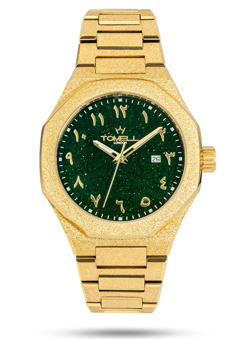 Gilded Oasis men's luxury gold watch desert-inspired dial UK – Tomell London