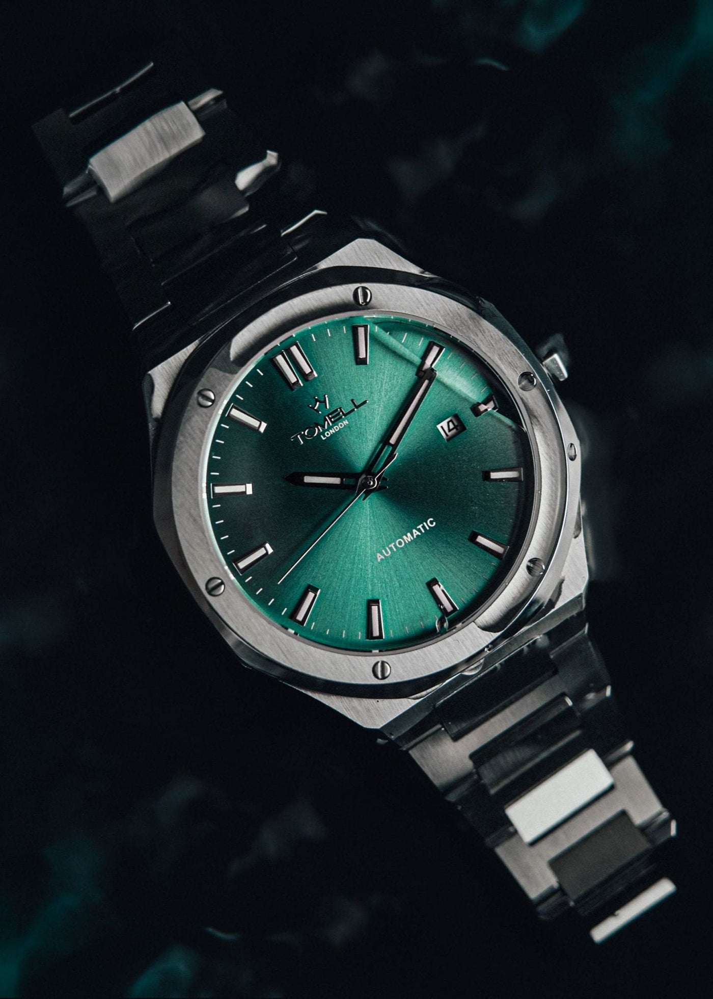 Men Watch with a aqua face with automatic movement