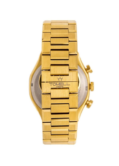 Gold watch with chronograph movement and green face