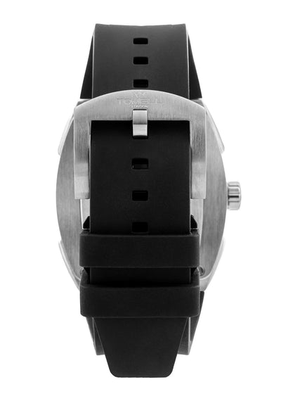 silver watch with rubber strap 
