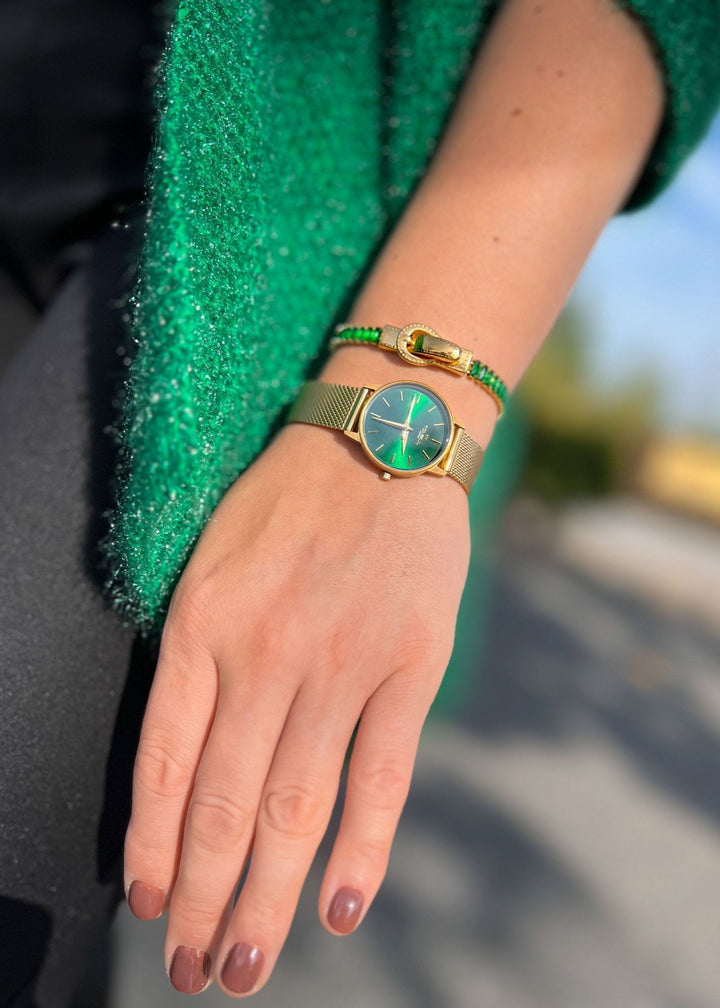 green face gold wach