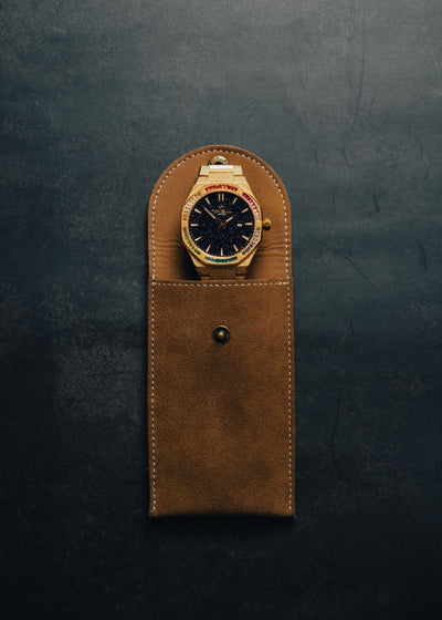 Gold watch frosted fished and rainbow watch  