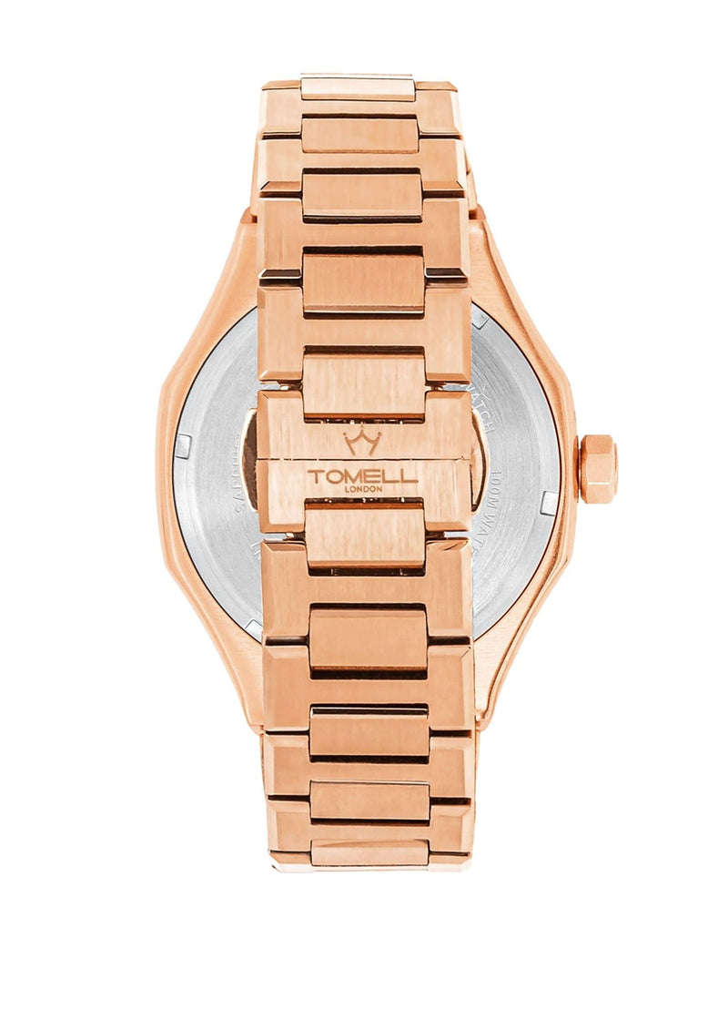 Rose gold watch with a Tomell London 