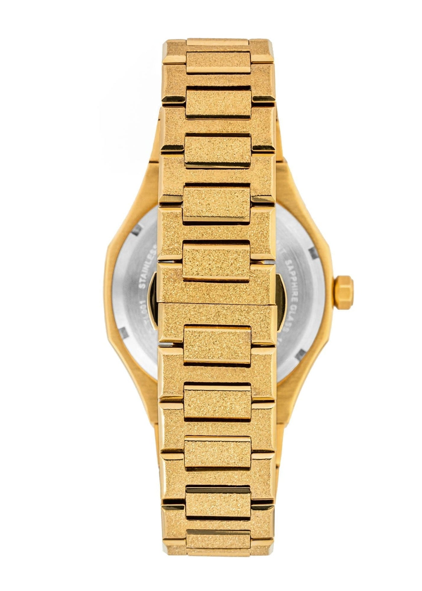 Gold watch with blue star dust dial 