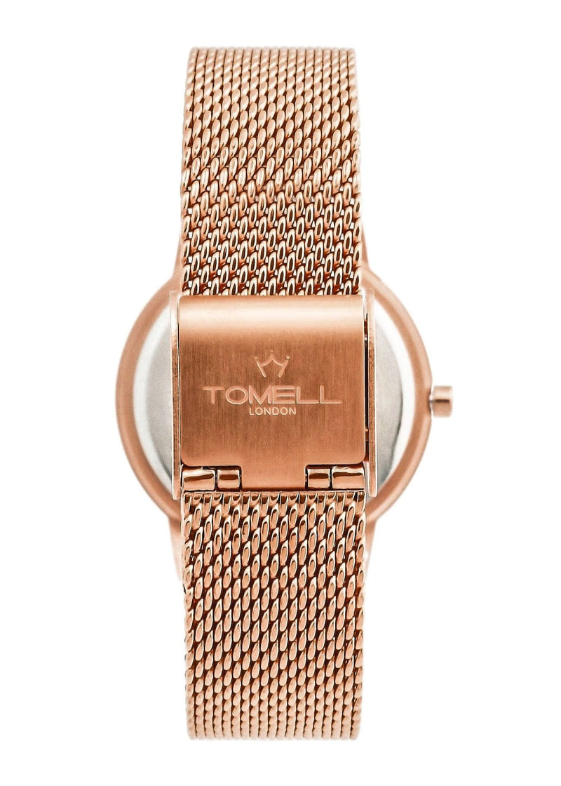 Rose gold watch with mesh 