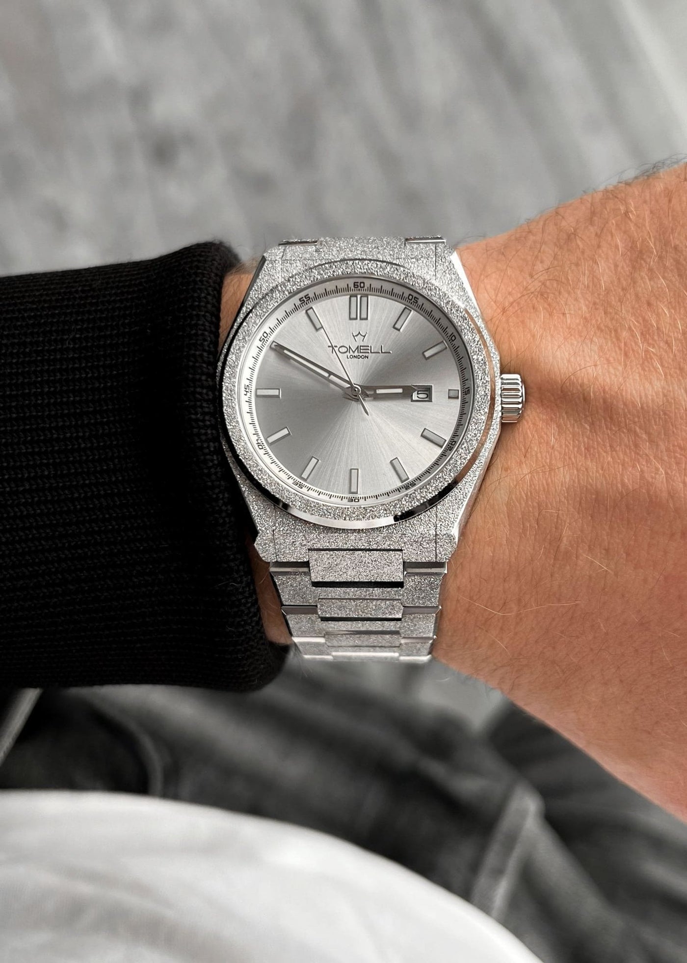 Silver men watch tomell london brand