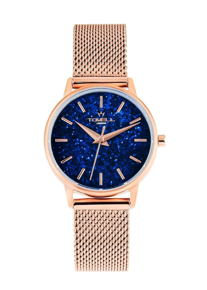ladies watches rose gold blue dial