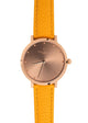 Small 36mm ladies' watch in rose gold. Sapphire crystal glass & Italian leather strap by Tomell London.